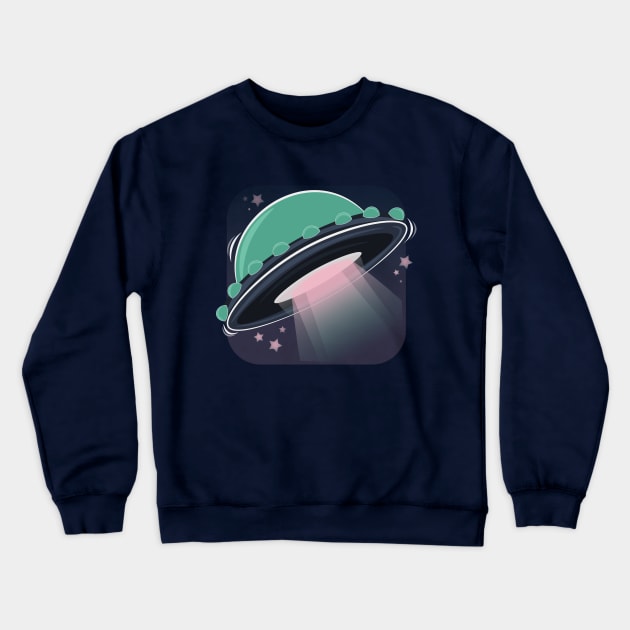 Alien UFO v2 Crewneck Sweatshirt by Twisted By Art